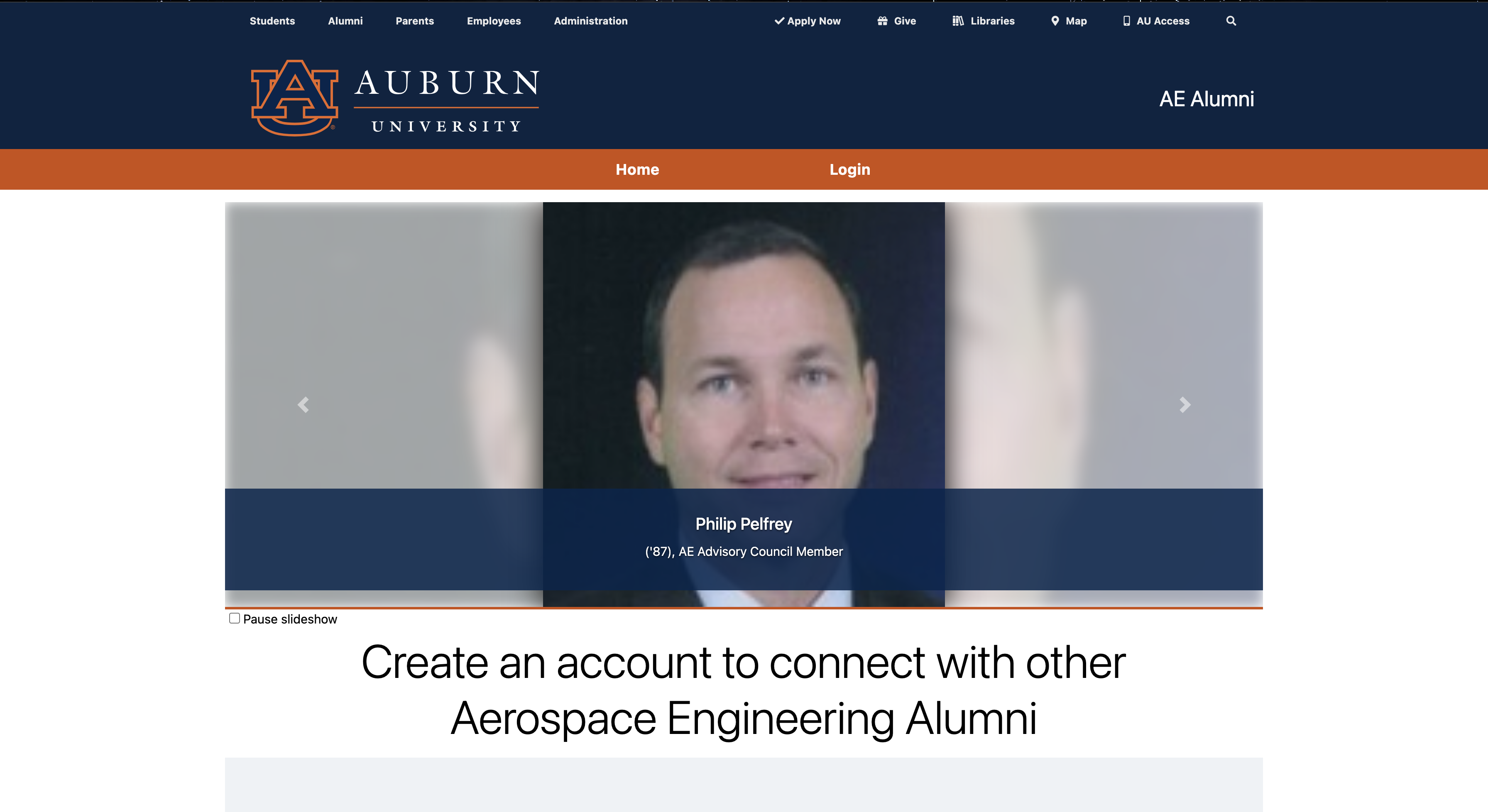 The old AEAlumni site